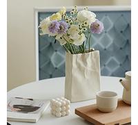 WENSHUO Jarrón de cerámica con Bolsa de Papel Arrugado, jarrón Grande para arreglos Florales, jarrón de Flores para decoración del hogar, Apto para Sala de Estar, Dormitorio, Cocina, Oficina,