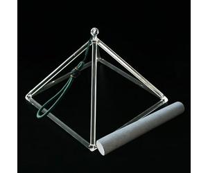 WENSYING Pirámide de meditación de cristal, trípode geométrico de 20,3 cm, para yoga, meditación, campanilla de viento, instrumento de percusión (20,3 cm)