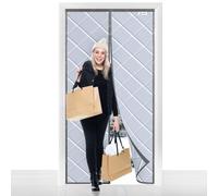 WENT Cortina magnética con aislamiento térmico para puerta, 70 x 200 cm, cubierta de puerta aislada para patio, cocina, dormitorio, sala de estar, cortina pesada resistente al viento, gris