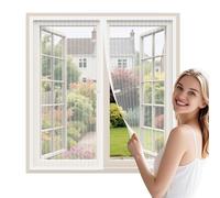 WENT Mosquitera Magnética para Ventanas 150x150 cm - SIN TALADRAR - Instalación Rápida en Segundos - Cierre Magnético Automático - Anti Insectos, Blanco