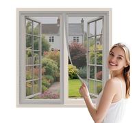 WENT Mosquitera Magnética para Ventanas 80x150 cm - SIN TALADRAR - Instalación Rápida en Segundos - Cierre Magnético Automático - Anti Insectos, Gris