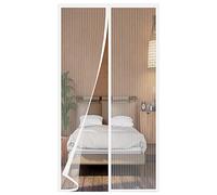 WENT Mosquitera Puerta Magnetica 85x200 cm, Adecuado para Todos los Tamaños de Puerta de Balcón, Puerta de Salón, Puerta Corredera Exterior. Rayas Blancas