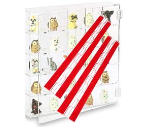 WENTING Bisagra de piano de acrílico transparente de 300 mm, bisagra acrílica de 30,5 cm, bisagra de 30,5 cm, juego de 2 piezas para caja transparente, soporte de exhibición (autoadhesivo)