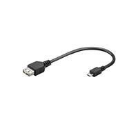 Cable Adaptador USB A Hembra - micro USB B Macho (OTG) - 20cm