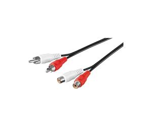 Wentronic 50027-GB - Cable de audio y vídeo (2 conectores RCA a 2 conectores RCA) Color Negro y Rojo