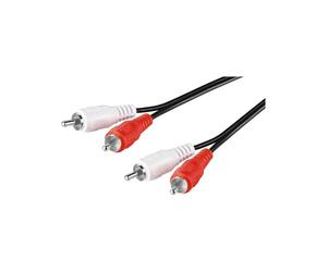 Wentronic 50030 - Cable RCA (2 conectores macho a 2 conectores macho, 5 m) 2.5 Meter Negro
