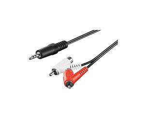 Wentronic 50213 1.5m 3.5mm 2 x RCA Negro cable de audio - Cables de audio (3.5mm, Macho, 2 x RCA, Macho/Hembra, 1,5 m, Negro)