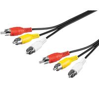 Wentronic 50382 - Cable audio (RCA, 3 metros), negro