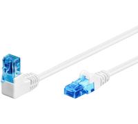 goobay Cable de red CAT 6A, 90 grados, 2 Metros, Ethernet, Playstation, Xbox, LAN, DSL, U/UTP, RJ45, Color Blanco - 51537