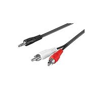 GOOBAY 51649 - Cable de audio, conector jack de 3,5 mm para 2 conectores RCA, 1