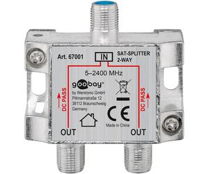 Wentronic 67001-gb - atenuador de señal satélite (1 entrada y 2 sali
