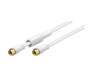 Wentronic 67288-GB - Cable de satélite (banda plana, con capuchón protector aislante, 2,5 m), color blanco