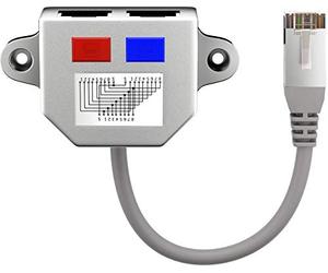 Wentronic 68911-GB - Adaptador de Conector RJ45 a 2 entradas RJ45, Color Negro