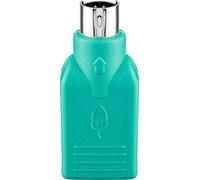 Wentronic 68919, Adaptador para cable (USB A F, PS2 M, Macho/Hembra), Verde