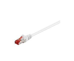 Wentronic 93217 - Cable Ethernet, Cable de Internet, Cable Datos con Conectores RJ45 (0.25 m, SSTP, PIMF, Cat 6), Color Blanco