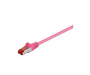 Wentronic 93433 - Cable Ethernet con conectores RJ45 (0.5 m, SSTP, PIMF, Cat 6), color magenta
