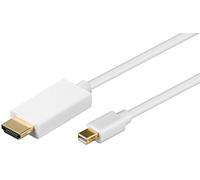 Wentronic - Adaptador de Mini DisplayPort a HDMI Tipo A (Macho a Macho, 2 m), Color Blanco