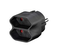 Wentronic - Adaptador para 2 enchufes, color negro