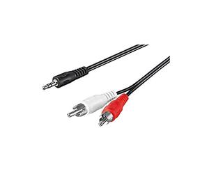 Wentronic AVK 118-300 Q 3.0m 3m 3.5mm 2 x RCA Negro cable de audio - Cables de audio (3.5mm, 2 x RCA, 3 m, Negro)