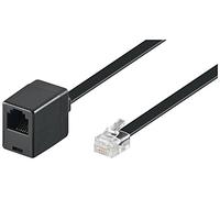 Wentronic - Cable alargador Modular (Conector RJ12 de 6 pines macho a hembra, 6 m), color negro