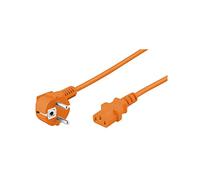 Wentronic - Cable de alimentación (enchufe Schuko, IEC 320 C13, 3 m), color naranja