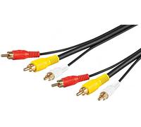 Wentronic - Cable de audio y vídeo (3 conectores RCA a 3 conectores RCA, 10 m)