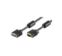 Wentronic - Cable de Monitor (Conector Macho HD de 15 Pines a Conector Macho HD de 15 Pines XGA SVGA, 3m), Color Negro