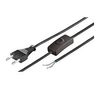 Goobay Cable de red con conector europeo e interruptor 1,5 m negro