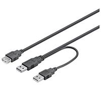 Wentronic - Cable USB (2 Conectores Macho A, Conector Hembra A, 0,3 m)