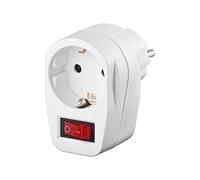 Goobay Adaptador Enchufe Europeo con Interruptor Blanco
