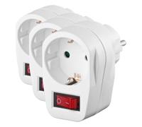 Wentronic - Enchufe de protección con Interruptor, Color Blanco (Paquete de 3)