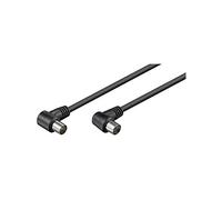 Wentronic Goobay 11526 - Cable coaxial de 2.5 m/Macho y Hembra/Conector Antena TV/Angulo 90 Grado/Negro