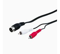 Wentronic Goobay 50014 Adaptador de cable de audio para la conexión con dispositivos de audio antiguos; conexión mediante clavija DIN de 5 pines a 2 clavijas chinch (R/L); 1,5 m, negro