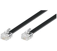 Wentronic Goobay 50322 - RJ-12 Cable Telefónico de 6m para teléfonos fijos / Enchufe de Fax, Modem, Rúter, Internet / Conector Modular Negro