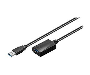 Wentronic Goobay 5m USB 3.0 - Cable USB (5 m, USB A, USB A, 3.0 (3.1 Gen 1), Macho/Hembra, Negro)
