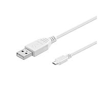 Wentronic Goobay 96193 Cable de Datos y Cargador Micro USB de Alta Velocidad/USB 2.0 Macho (Tipo A) > USB 2.0 Micro Macho (Tipo B) / Blanco / 1m