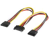 Wentronic - Juego de 2 cables de alimentación internos (conector SATA a 2 conectores SATA), color negro