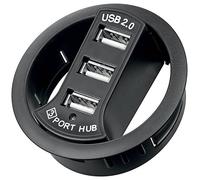 DESKHUB 60-SW - Desk HUB DE 3 puertos, 60mm negro