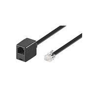 Wentronic Modular Extension Cable 6-Pin RJ12 Male to RJ12 Coupling Black 10 m 10m Negro cable de red
