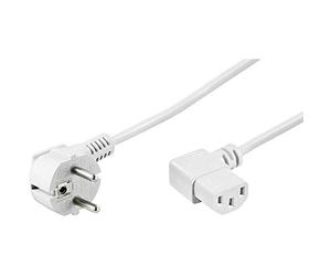 Wentronic NK 102 W - Cable de Red (Enchufe acodado a Conector IEC 320 C13) Blanco 3 m (95430)