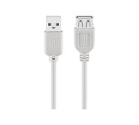 Wentronic USB Verl AA 300 HiSpeed 2.0 3m - Cable USB (USB A, USB A, Macho/hembra, Gris)