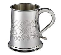 Wentworth Pewter Jarra de peltre de 1 pinta con nudo celta en relieve Islay