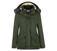 WenVen Chaqueta de Algodón Para Mujer Verde Militar L