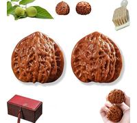 Wenwan Walnuts, Chinese Walnuts Fidget Stress Relief Hand Exercise Balls, Traditional Chinese Walnut Toys,Natural Wenwan Walnut Handball for Elderly Gift (B-Style, 38-39mm)