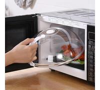 WENWELL Cubre Microondas, Cubierta de Salpicaduras para Alimentos, Tapa de Cocina de Vidrio Transparente, Plato con Ventilación de Vapor, Sin BPA, Plástico