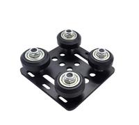 wenwendianzi 1 Juego de placa de pórtico con ranura en V T3x65,5x65,5 con poleas for piezas de impresora 3D de perfiles de aluminio de la serie 20X20(Black)