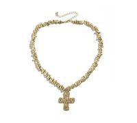 wenwendianzi 2Pcs/Set Creative Irregular CCB Beads Chain For Men Trendy Goth Pendant Choker Grunge Jewelry Steampunk(Gold Color 2)