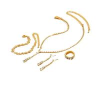 wenwendianzi 5 piezas de cadenas de garras minimalistas for mujer, aretes, collares, pulseras, anillos, conjuntos de joyas, banquetes, regalos navideños(80807701-S)
