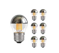 wenwendianzi 6 Bombillas de Cromo Medio de 4 W, Regulables, G45, luz Plateada, Base E27, luz Blanca cálida de 2700 K, con Punta Plateada.(6PCS Bulb_E27 220V_4W)