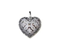 wenwendianzi Colgante de corazón de amor, medallón de moda Glam, accesorios de joyería de plata de ley 925, regalo de alma for mujer(Silver)